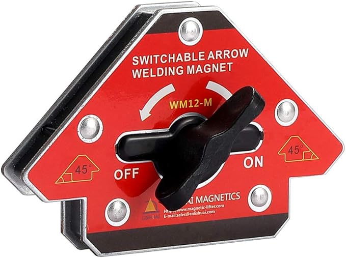 LISHUAI Unique Design On/Off Switch Strong Neodymium Arrow Welding Magnet/Magnetic Angle Welding Clamp 45 90 135 Degrees 92 LBS