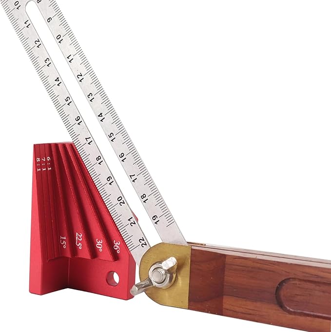 Multi-Angle Bevel Gauge Block, Universal Miter Angle Finder with 15°-45°Miter Angles, Woodworking Measuring Tool for Router and Carpentry Projects