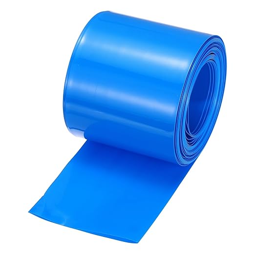 MECCANIXITY Battery Wrap PVC Heat Shrink Tubing 42mm Dia 66mm Flat 33 Feet(10meters) Blue Good Insulation for Battery Pack