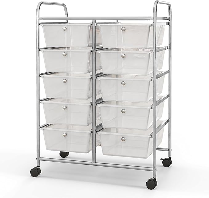 Giantex 10 Drawers Rolling Cart, Classroom Organizers, Storage Cart - Image 10