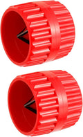 Red Inner-Outer Reamer Pipe and Tube Deburring Reamer Tubing Chamfer Tool for PVC, PPR, CPVC, Brass, Aluminum Pipe, 1.57in/40mm to 1.7in/42mm (Pack of 2)