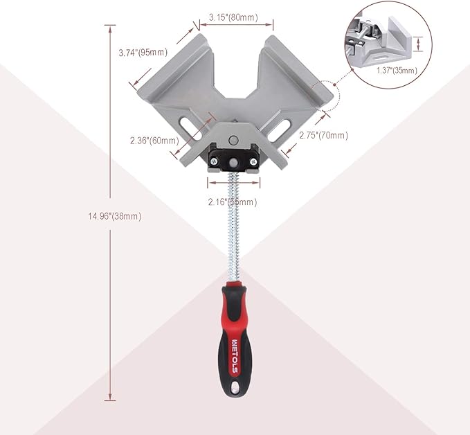 WETOLS Corner Clamp for Woodworking 4PCS 90 Degree Right Angle Clamp with Adjustable Aluminum Alloy Swing Jaw, Single Handle Clamps for Woodworking, Photo Framing, Gifts for Men Dad
