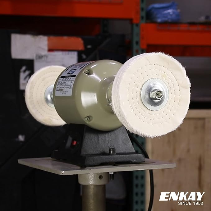 ENKAY - 6" Extra Thick Spiral Sewn Buffing Wheel (80 Ply)