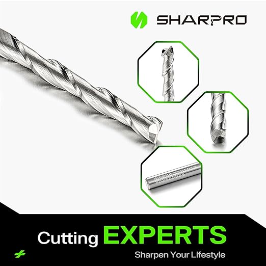 Spiral Upcut Router Bit 1/8 Inch Shank 1/8 Inch Cutting Dia. 1'' CL. Extra Long 2'' OVL. Carbide Upcut CNC Router Bit, Ideal for Wood Engraving and Plunging Applications