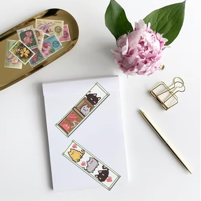FREEBLOSS 6 Set Cross Stitch Bookmark Kit Counted Cross Stitch Kit Embroidery - Image 6
