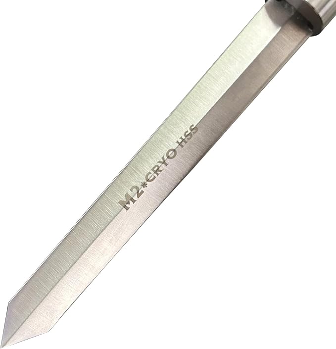 Diamond Parting Tool for Wood Lathe 3/16 inch Thick, M2 Cryo HSS Wood Turning Tools with Beech Wood Handle