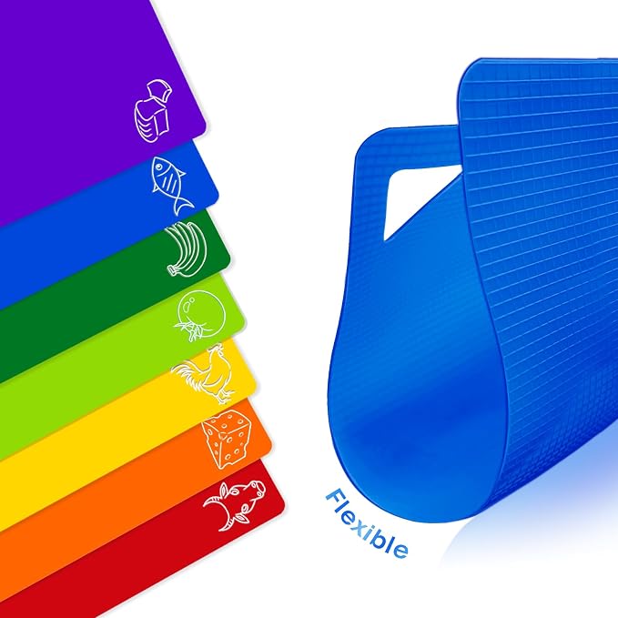 7 Pieces Plastic Flexible Cutting Boards - Image 4