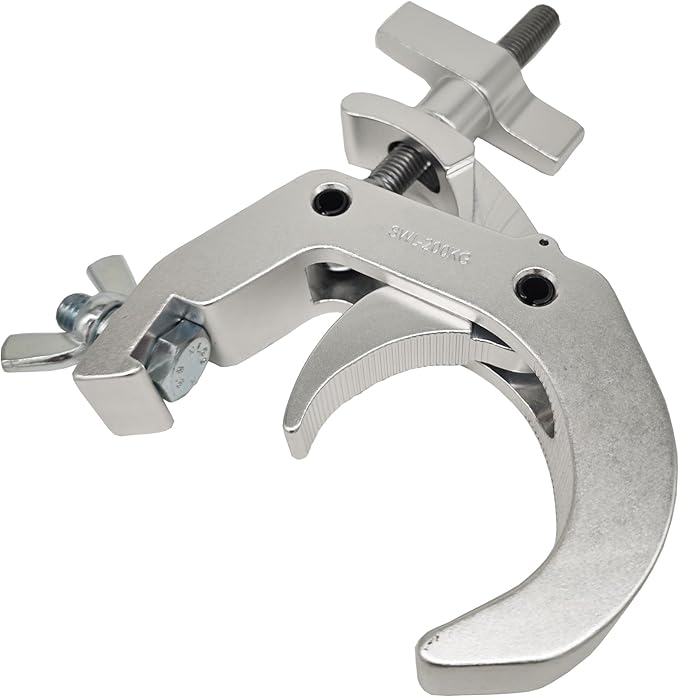 Stage Light Clamp 1.88-3.14Inch Heavy Duty 440lb Truss Hook Quick Rig Aluminum lighting C-Clamp Fit OD 48-80mm of Pipes for DJ Projector Par Spot Lights Moving Head