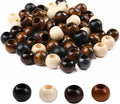 200Pcs Large Hole Natural Wood Beads, BetterJonny 20mm Rondelle Round Wooden by BetterJonny