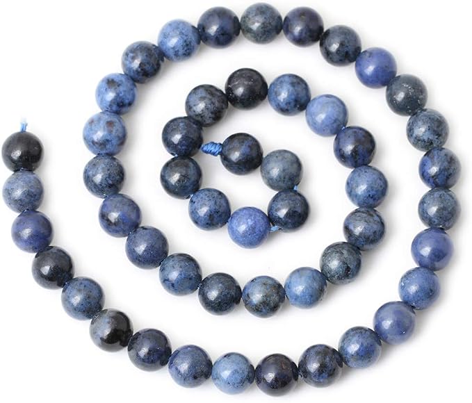 45PCS 8mm Natural Dumortierite Gemstone Round Loose Stone Beads - Image 2