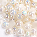 1000PCS Mixed Sizes 3/4/5/6/8/10mm Flatback Half Round Pearls Gems by Unknown