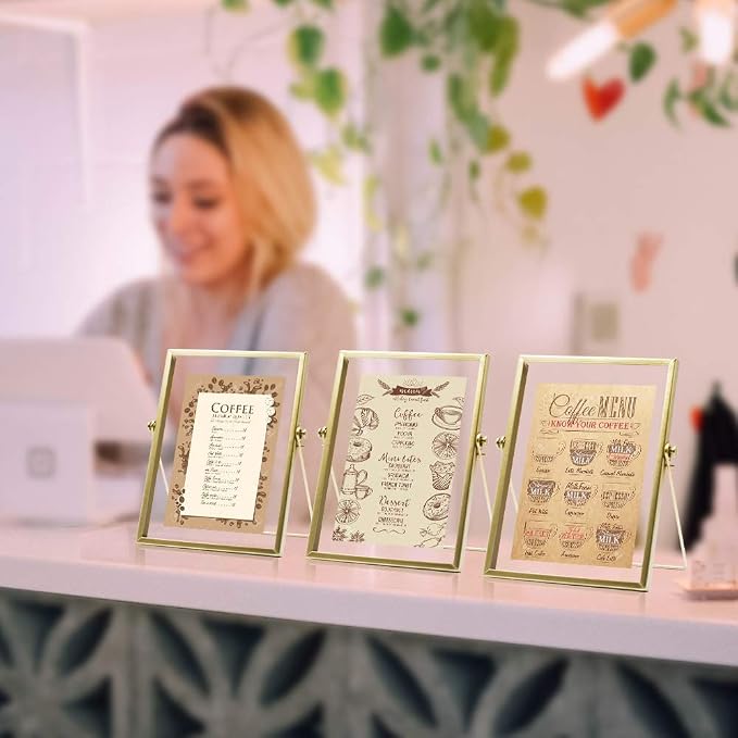 AceList Gold Picture Frame, 4 x 6 in Metal Floating Frame - Image 4