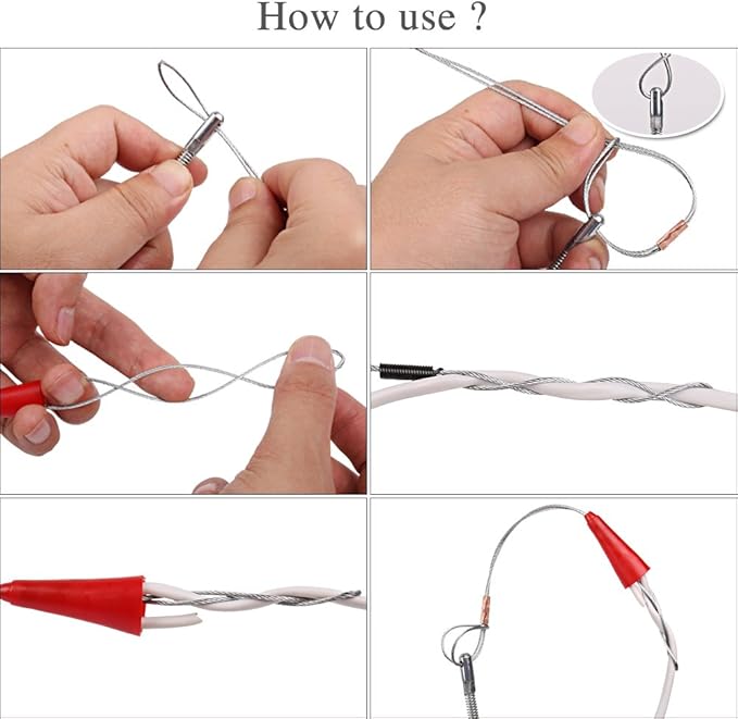 Fish Tape Wire Puller Through Wall Wire Threader Fish plus Fish Cable Fastener with Steel rope 32FT(10M)