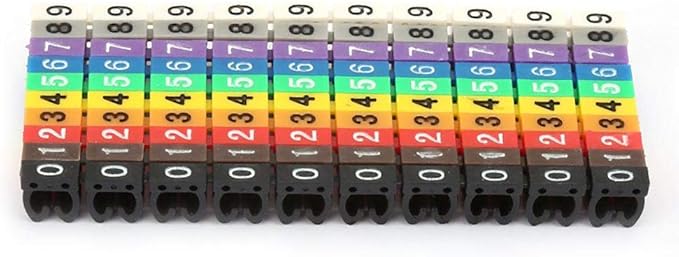 Coded Clip on Wire Markers, Wire Number Labels, Colorful Wire Numbering Marker Tube Cable Marker for Marking(100PCS -4MM 4)