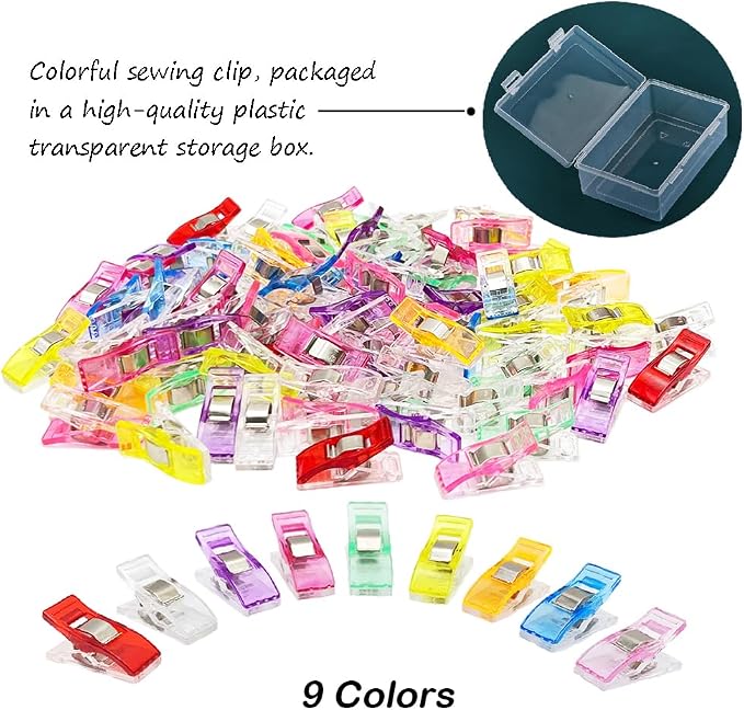 Quilting Clips and Sewing Fabric Clips, KOLUPA 200 Pcs Plastic Embroidery Clips - Image 6