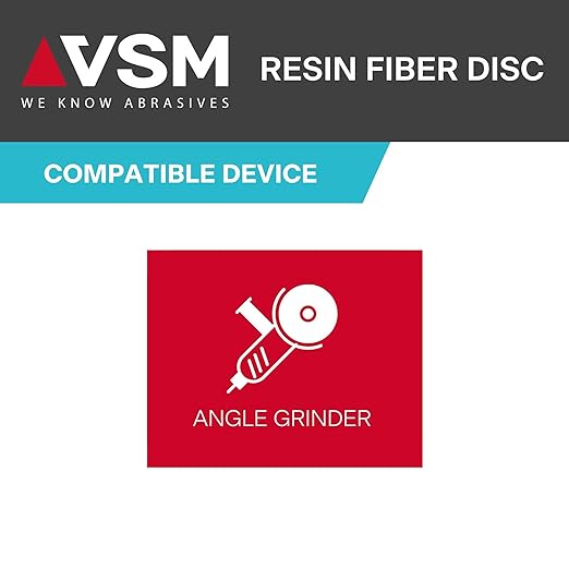VSM 50-Pack - 4-1/2 inch 80 Grit (Medium) - Ceramic Resin Fiber Discs with Top-Size, Tear Resistant Fiber Backing, Durable, Hand-Held Machine Compatible Sanding Discs