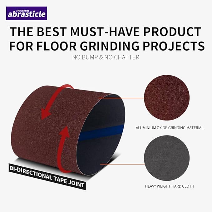 12 Packs 8 x 19 inch 60 Grit Cloth Floor Sanding Belts Ideal for Sanding Commercial and Residential Flooring