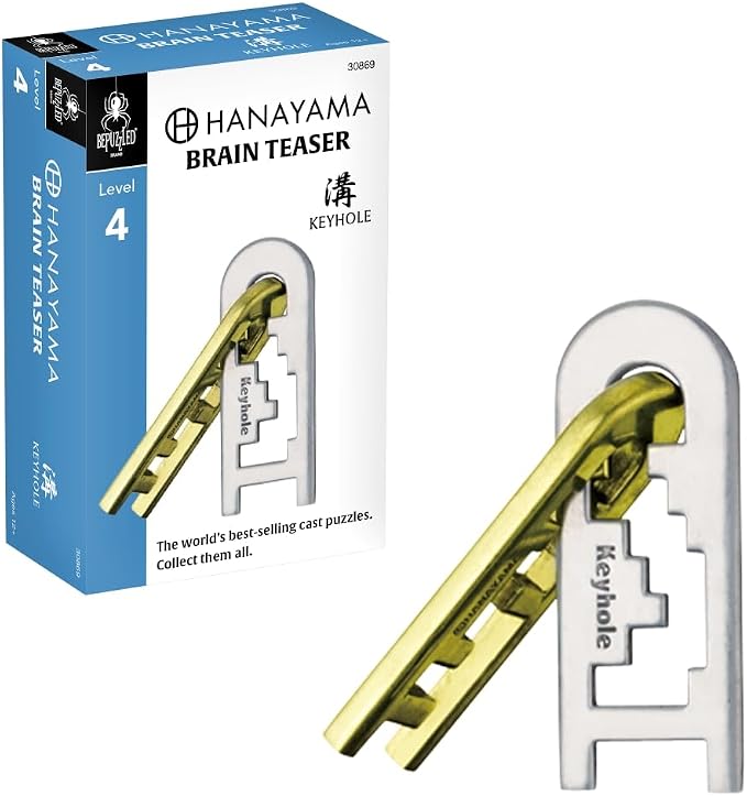 BePuzzled |Keyhole Hanayama Metal Brainteaser Puzzle Mensa Rated Level 4 by BePuzzled