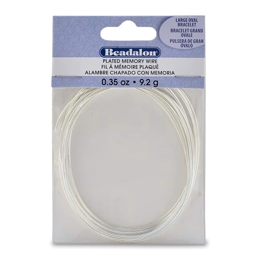 Beadalon Carbon Steel Memory Wire, Large Oval Bracelet, 0.35 oz, Approx. 20 by Beadalon