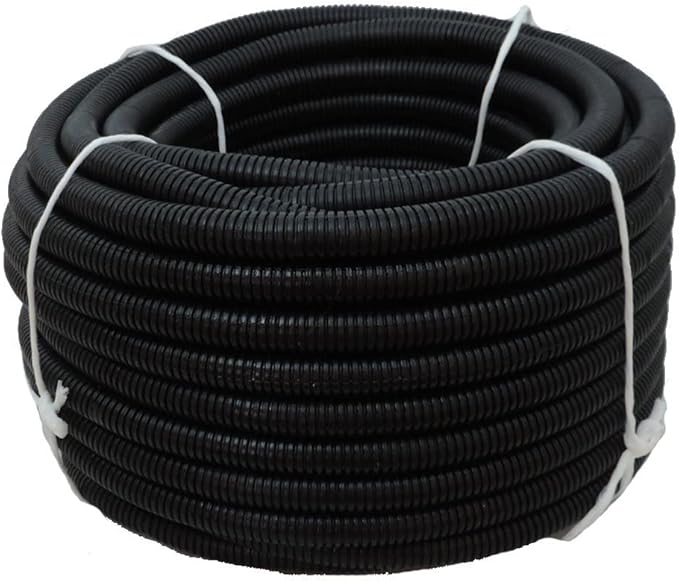 Flexible Polyethylene HDPE Non-Split Corrugated Wire Loom Tubing (Black, 2" Dia. x 100 ft)