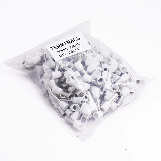 Fidioto 10AWG Wire Ferrules Terminals, 250pcs Red AWG10 Terminal Connector Wire Ferrule kit for Electric, Industrial, Chemical Industry, Power Control System, etc.