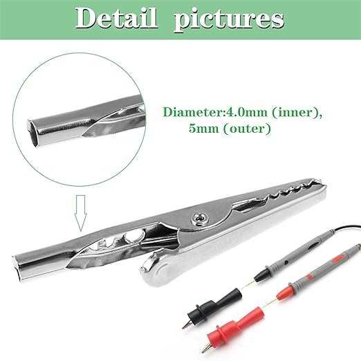 OBANGONG 50 Pcs Stainless Alligator Crocodile Test Clip Cable Lead Screw Probe Fixing,2 inch Length