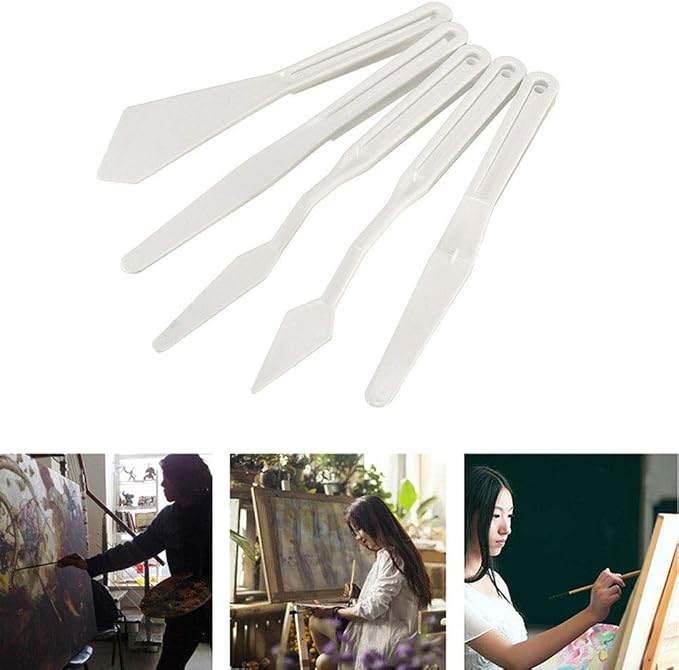 Luckycivia 6 Set Palette Knives Set, Plastic Spatula Art Tools - Image 6