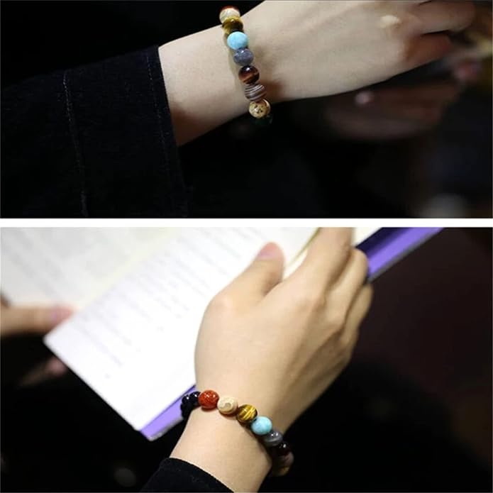 ONLYJUMP Planet Bracelet Solar System Universe Galaxy Bracelet Handmade Natural - Image 3
