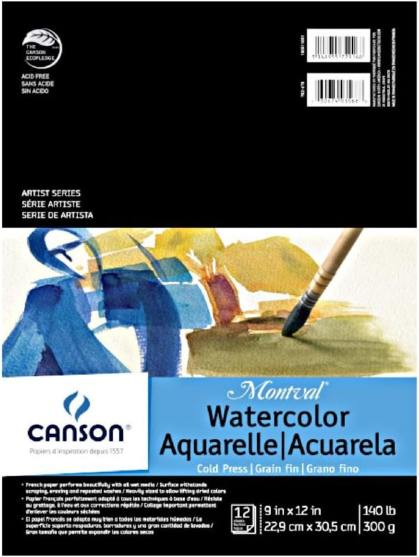 Canson Montval Watercolor Pad 140 lb. Cold Press 9x12" by Unknown