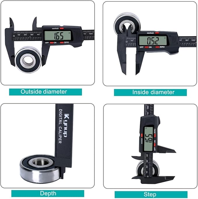 Kynup Vernier Dial Calipers, Digital Caliper Measuring Tool with LCD Screen, Electronic Micrometer Caliper with Auto-Off Feature, Inch and Millimeter Conversion(0-6")