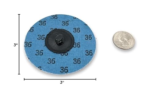 VSM 25-Pack - 3 inch 60 Grit (Medium) - Ceramic Plus Quick-Change Disc with Top-Size, Type R, Tear-Resistant Polyester Backing, Hand-Held Machine Compatible, Durable Abrasive Discs