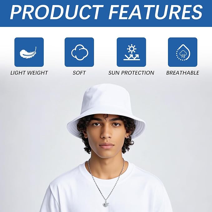 Bucket Hats Bulk Solid Color DIY Blank Hat Bucket Hats - Image 6