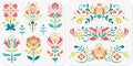 2Pcs Flower Polish Folk Art Stencils by Doodlream
