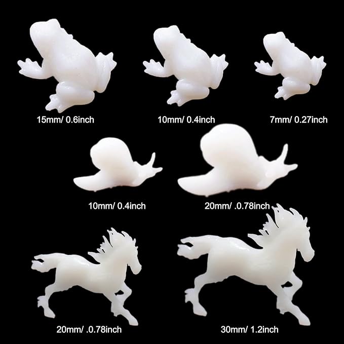 Woohome 7 PCS 3D Resin Mould Filler Casting Moulds, Mini Frog Snails Horse - Image 7