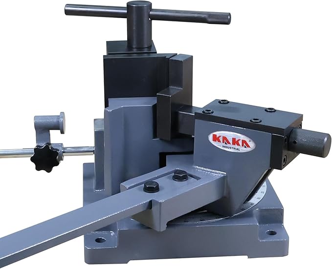 KAKA INDUSTRIAL Universal Bender, 120 Degree Manual Metal Bender, Strip Steel, Flat Steel, Round Steel, Angle Steel Rod Bender, Hot and Cold, Bar Bending Machine with Detachable Bending Lever UB-100A