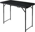 4ft Folding Table, Portable Fold-in-Half Adjustable Height Utility Table by OutdoorOasisFurniture