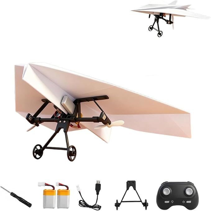 Rc Paper Airplane Kit with Gyro Stabilizer, DIY Model Airplanes Launcher by Unknown