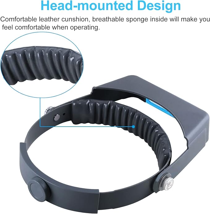 Headband Magnifier, Professional Double Lens Head-Mounted Loupe Jewelry - Image 2