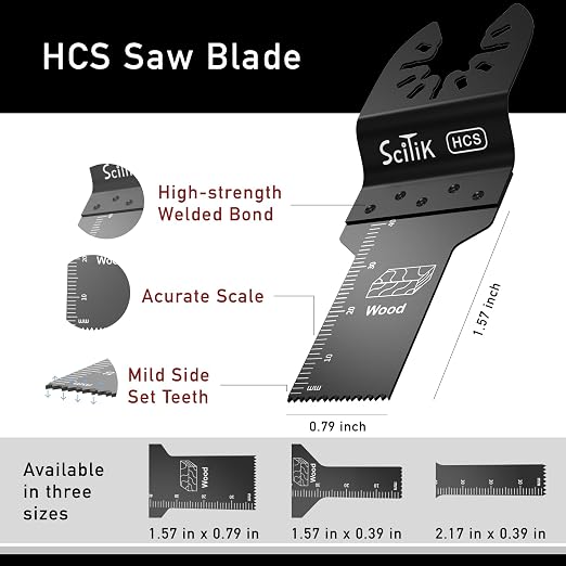 Oscillating Saw Blades – 9 Pcs Scitik HCS Narrow Width Multitool Blades Set - Image 3