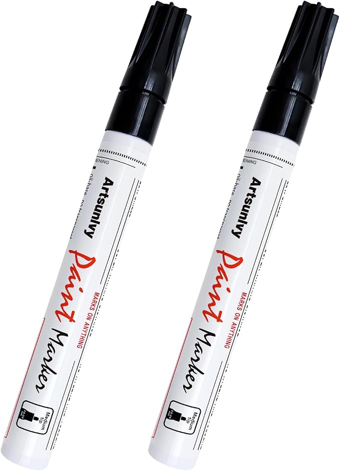 Artsunlvy Black Paint Pens Permanent Markers by Artsunlvy