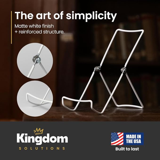 KINGDOM SOLUTIONS MADE IN USA 12-Pack Adjustable White Metal Easels - Image 6