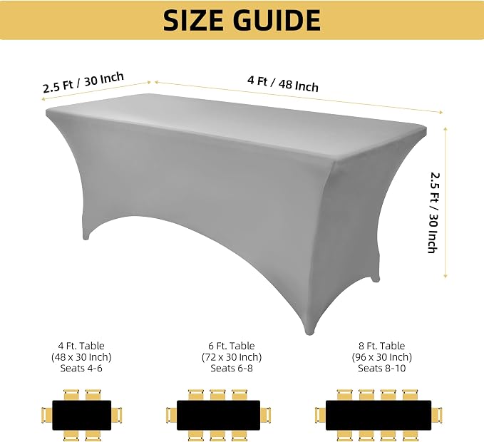 109 2-Pack 4ft Spandex Table Covers - Image 4