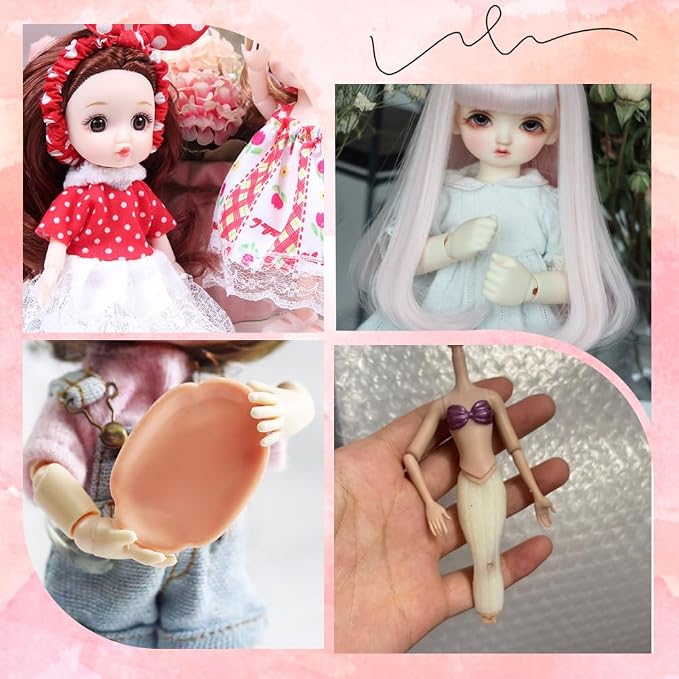 GORGECRAFT 1 Box 10 Styles Jointed Doll Hands Plastic Tiny Finger Hands - Image 4