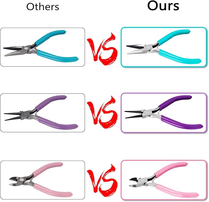 URSKYTOUS 3Pcs Jewelry Pliers Set Jewelry Making Pliers Tools Kit Include - Image 3