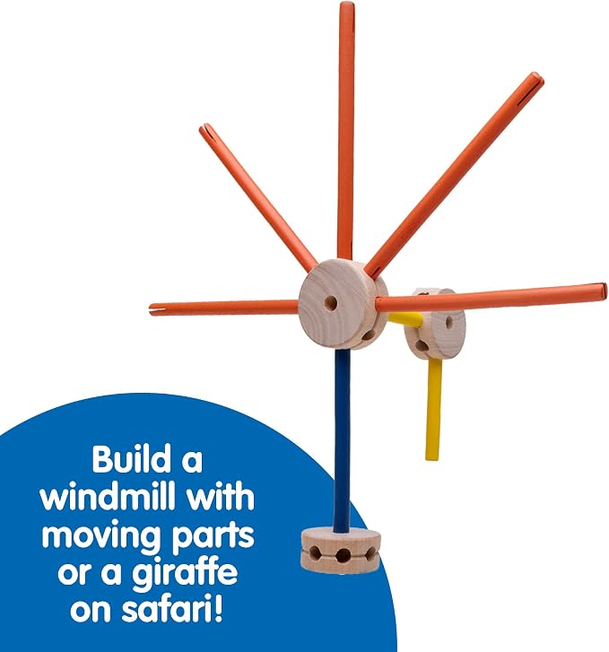 Schylling MKT Super Makit Classic Wood Construction Toy, 3+ years - Image 4