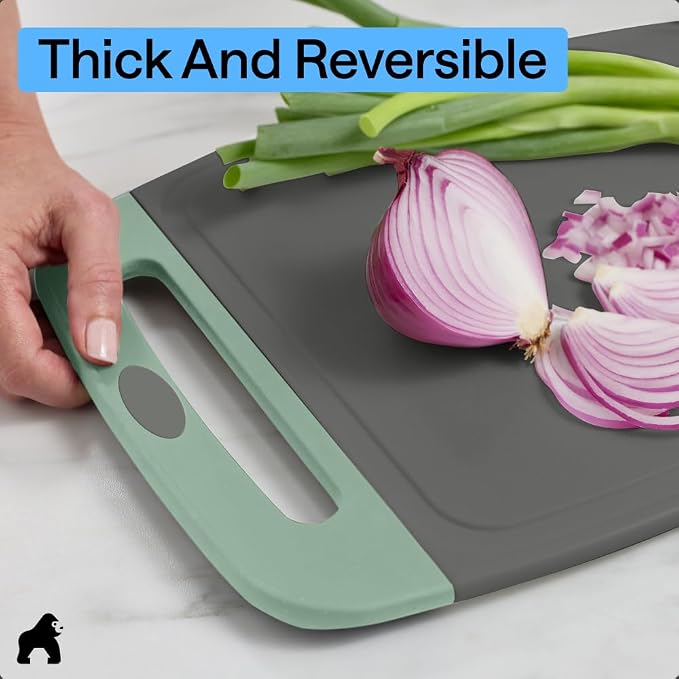 GORILLA GRIP BPA-Free Reversible Kitchen Cutting Board Set of 3, US Designed - Image 7