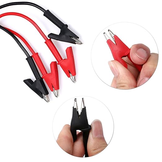 1000V 2PCS Double-Ended Alligator Clip Leads for Electrical Testing, 3.3ft, Test Leads with Alligator Clips & Jumper Wires