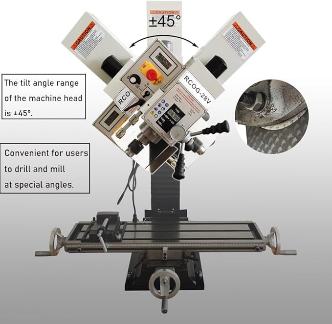 Benchtop Mini Milling Drilling Machine, Brushless Milling Drilling Machine, 110V, 1300W, 50-2250rpm