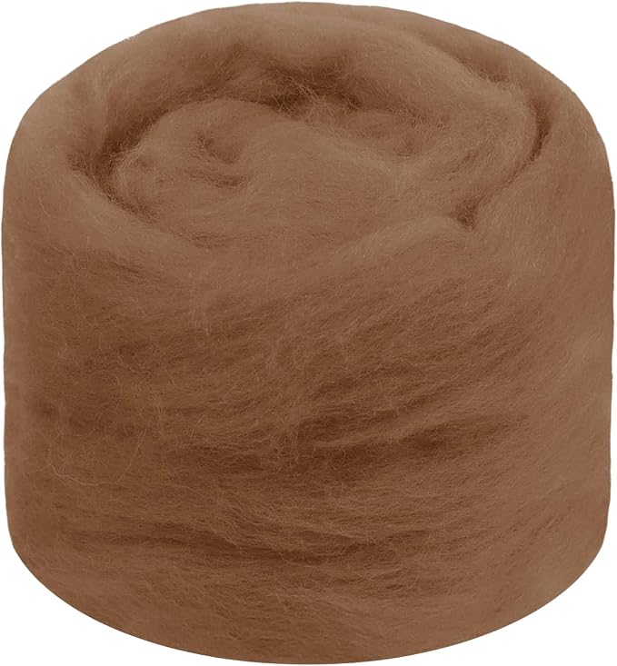 JeogYong Needle Felting Wool, 1.76oz Wool Roving Chunky Wool Yarn, Camel Wool by JeogYong