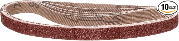 3/8 x 21 Inch Sanding Belt, 10 Pcs 80 Grit Knife Sharpener Belts Work Sharpening for Belt Sander Knife Carving Tool Metal Working